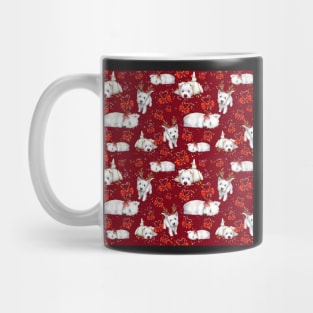 Christmas westies red pattern Mug